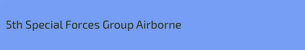 5th Special Forces Group Airborne